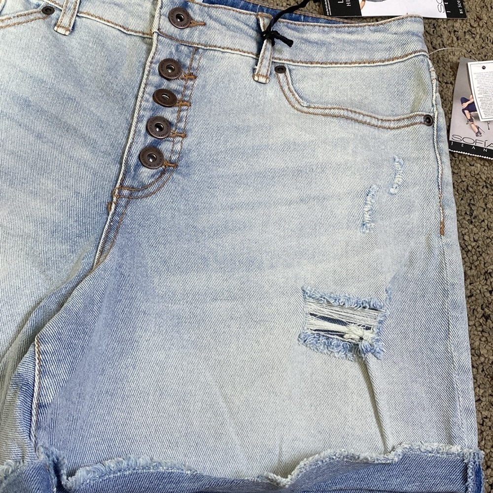 Sofia Jeans Sofia Vergara Lila Short Button Fly Distressed Jean Shorts Sz 10 NWT - Picture 4 of 9